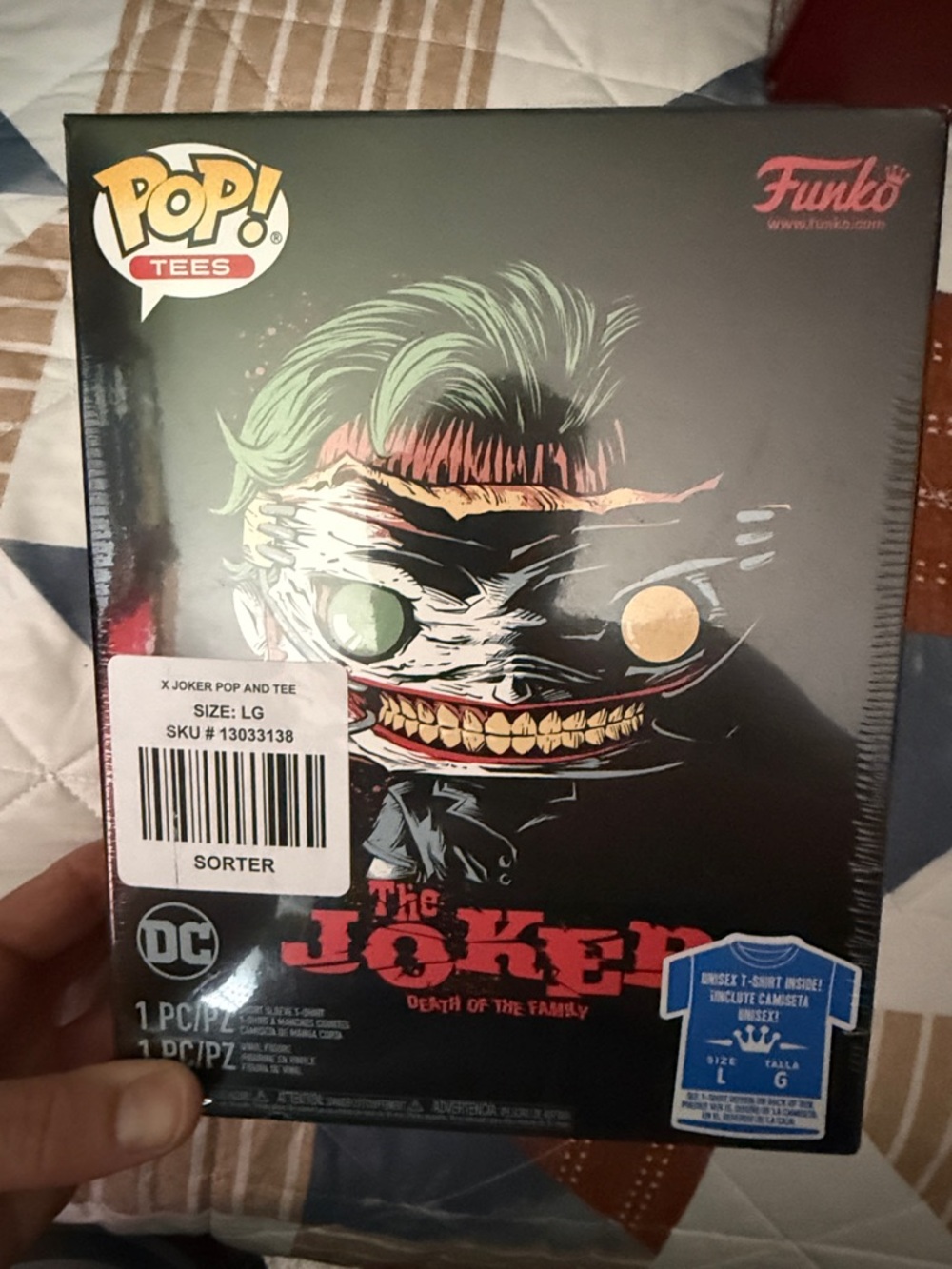 Funko Joker Pop Tees Graphic T-Shirt Black with Green and Yellow Accents